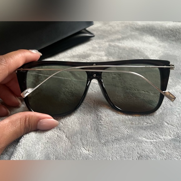 Saint Laurent New Wave SL 1 T Fashion Shield Titanium Sunglasses - Picture 6 of 8